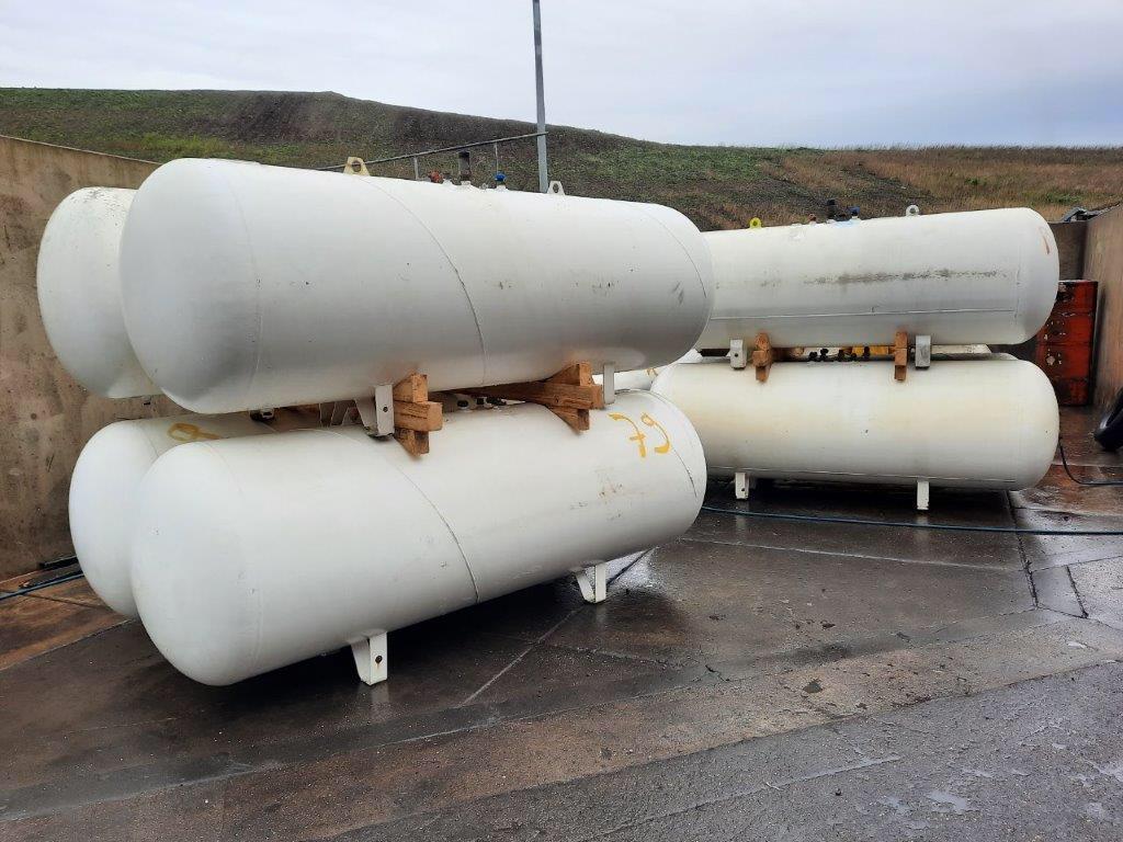 LPG bulk storage tanks ready for installation by Go-Gas Ventures for commercial clients in Ghana